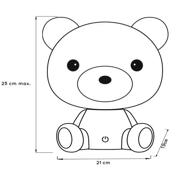 Dziecięca lampka nocna BEAR 71590/03/31 LED 3W dotykowa MIŚ animals biały
