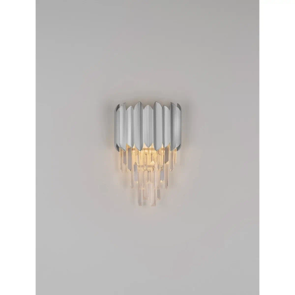 Kinkiet ścienny glamour kryształowy PELAVRO LE45104 do salonu srebrna