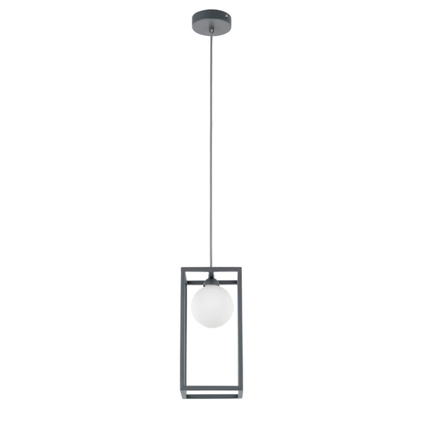 Szklana lampa zwieszana Daisy MD-BR4367-D1 GR Italux kula szary biały