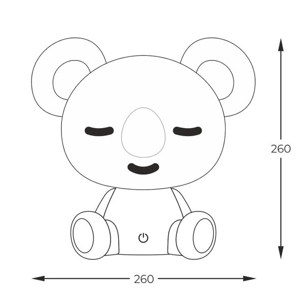 Nocna lampka na komodę Koala KDR-611-GR Zumaline LED 3W 4000K biała szara