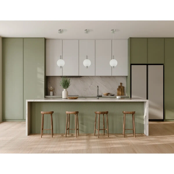 Kulista lampa wisząca Lenti PND-83631-1-SC-WH LED 7W 3000K biała srebrna