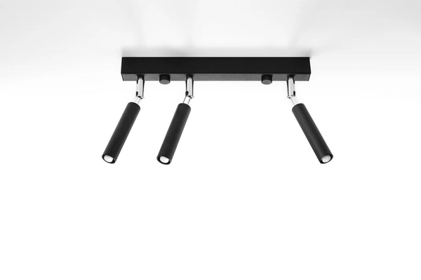 Sufitowa LAMPA plafon SL.0899 regulowana OPRAWA tuby metalowe industrialne czarne