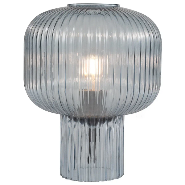 Szklana stołowa lampa Demarius DEM4223 grzybek niebieski