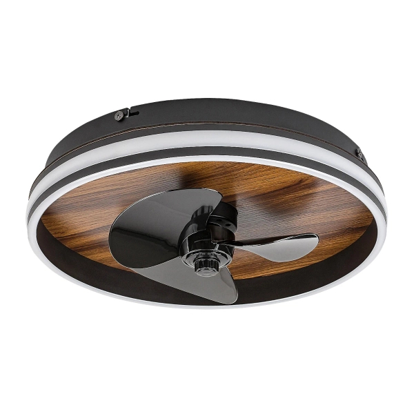 Lampowentylator z pilotem Faustine czarny brązowy 71016 LED 30W 3000-6500K CCT