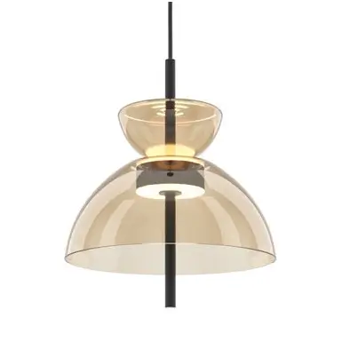 Lampa wisząca kopuła Bangkok MOD185PL-L12CG3K2 LED 12W 3000K mosiądz czarna