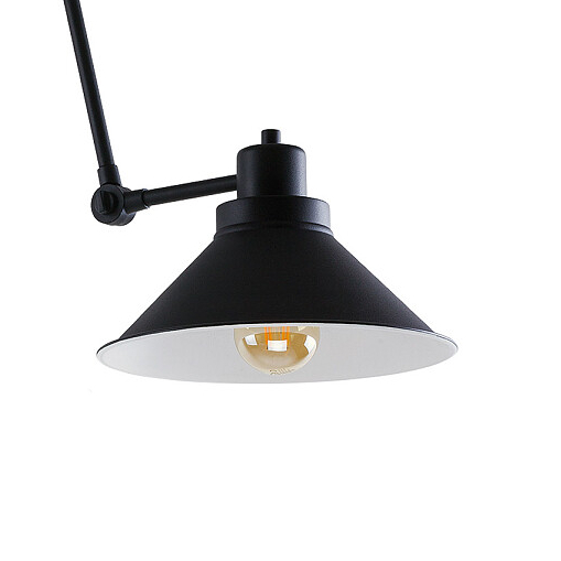 Lampa wisząca z wysięgnikami do regulacji TECHNO metalowa czarna biała TECHNO 9142