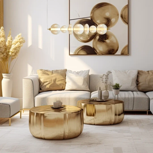 Sypialniana lampa wisząca DAPHNE ML0349 LED 40W 3000K złota bursztynowa