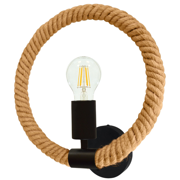 Kinkiet LAMPA ścienna ROPE ARTHUR 311450 Il mio marynistyczna OPRAWA okrągła pierścień ring lina beżowa