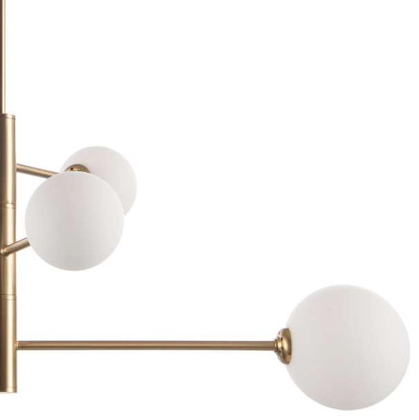 Loftowa LAMPA sufitowa DORADO LP-002/6P Light Prestige metalowa OPRAWA szklane kule plafon molekuły miedziane białe