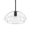 Kopułowa lampa wisząca LOTUS QN-LOTUS-P-BLK szklana czarna przezroczysta
