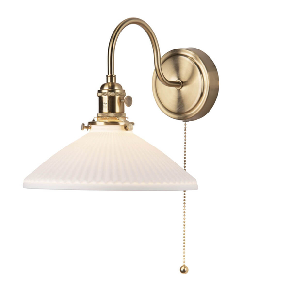 Ścienna lampa do sypialni Hadano HAD0740-10 ceramiczna mosiądz biały