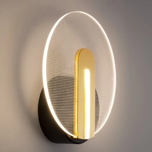 Okrągła lampa ścienna Ceja do sypialni LED 7W 3000K czarna złota