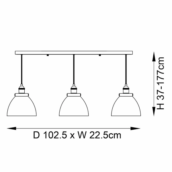 Lampa wisząca na listwie Hansen 98114 Endon przezroczysta mosiądz chrom