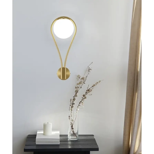 Szklana lampa na ściane Milano ABR-KA-G9 Abruzzo kula złoty biały