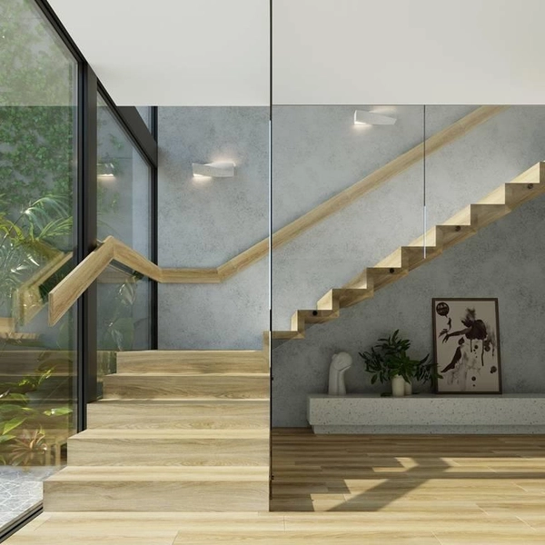 Kinkiet LAMPA ścienna SL.0644 betonowa OPRAWA przyścienna prostokątna szara