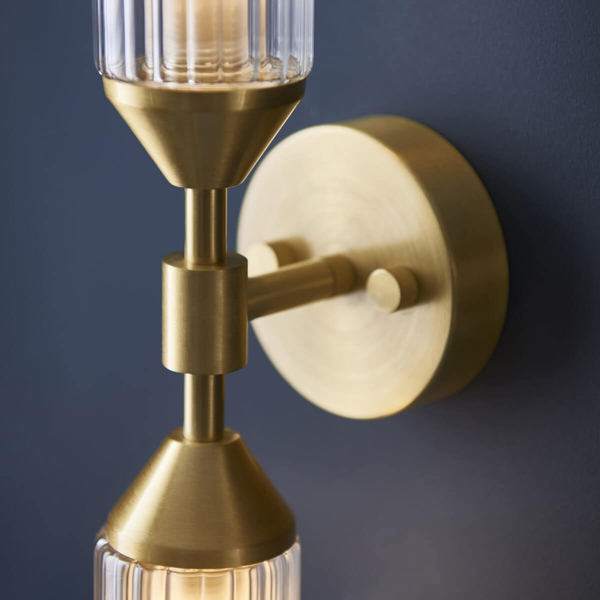 Ścienna lampa góra-dół L&-192229 Light& tuby złote przezroczyste