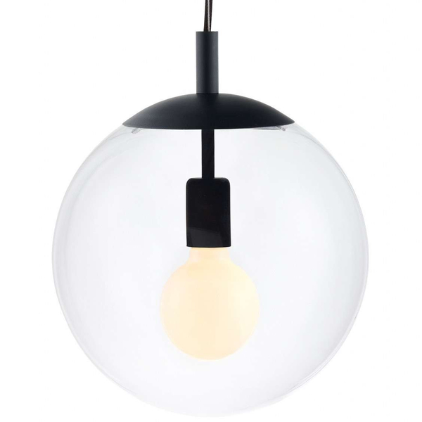 Wisząca LAMPA hygge ALUR 10734302 Kaspa skandynawska OPRAWA kulisty ZWIS szklane kule balls przezroczyste czarne