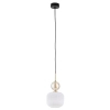 Wisząca lampa do salonu Sophia Cognac 11589 kule ryflowane biały