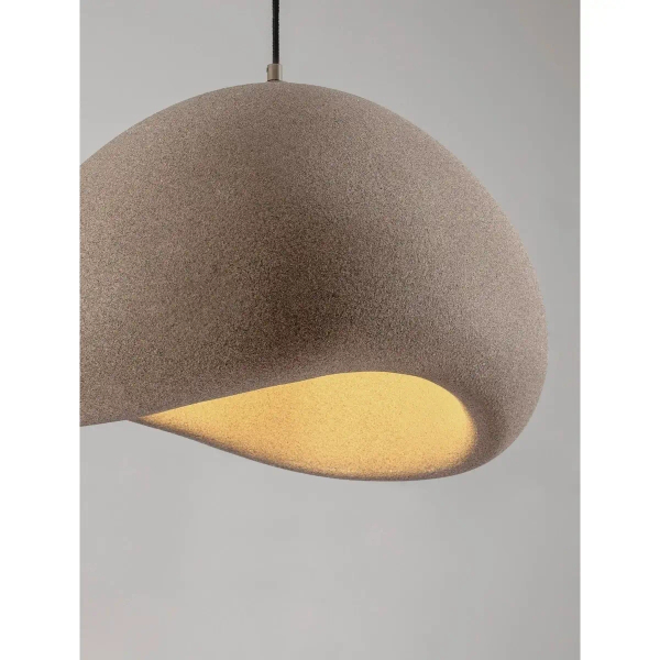 Zwisowa lampa japandi PALINZA LE45324 z żywicy kopuła brązowa