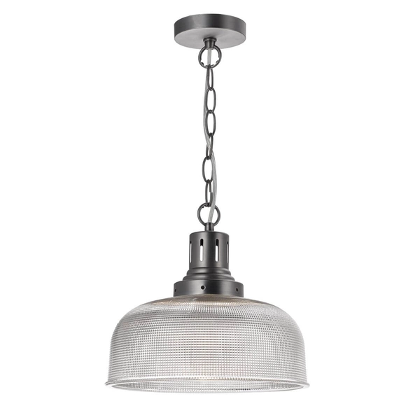 Szklana lampa wisząca Tack TAC0161 na łańcuchu antyczny chrom