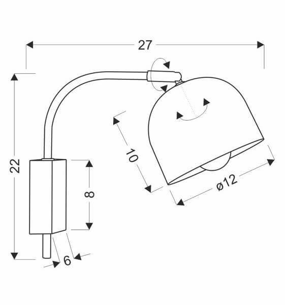 Kinkiet lampa ścienna RUPI 21-75475 metalowa regulowana patyna