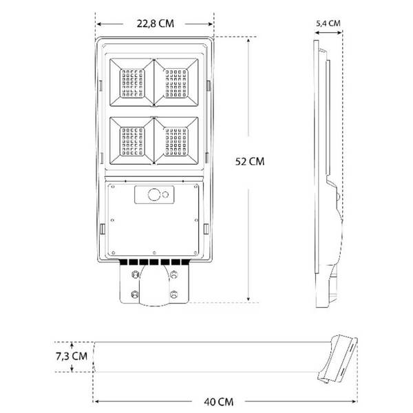Lampa uliczna panel solarny 296 Domeno LED 120W 6000K czujnik ruchu i zmierzchu
