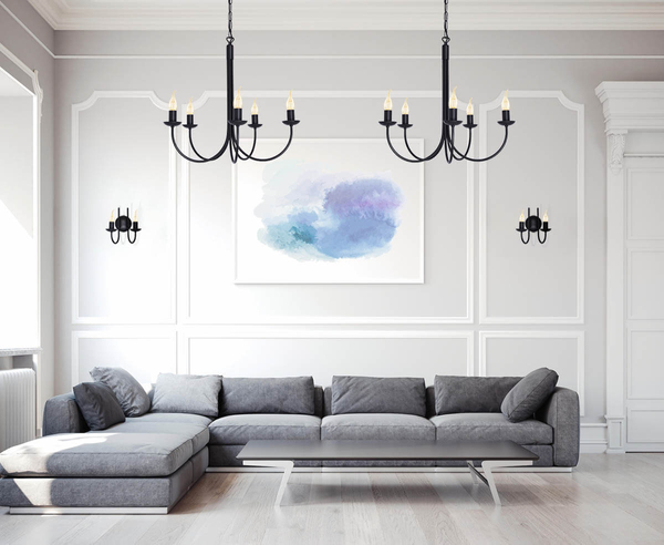 Lampa ścienna Haris K-4973 podwójna do sypialni czarna