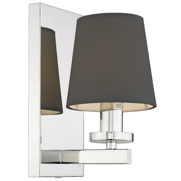 Abażurowa LAMPA ścienna LONDON W01014BK Cosmolight loftowy kinkiet materiałowy czarny