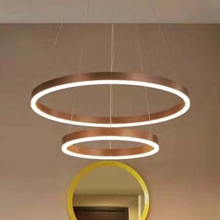 Salonowa lampa wisząca CGCOFF6040 Copel LED 50W 3000K pierścienie brąz