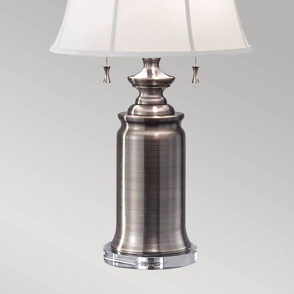 Stołowa lampa abażurowa Stateroom FE-STATEROOM-TL-AN Feiss biały nikiel