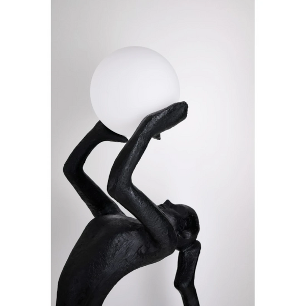Lampa podłogowa ARTEMIS czarna biała AZ6783 1xE27 kulista do salonu