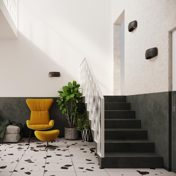 Kinkiet LAMPA ścienna SL.0876 ceramiczna OPRAWA półokrągła czarna