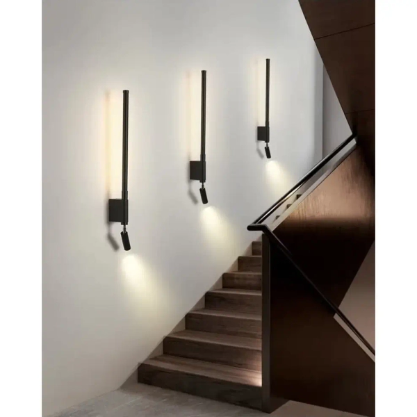 Podłużna lampa ścienna ROAR CGROAR43 LED 7W 3000K metalowa tuba czarna