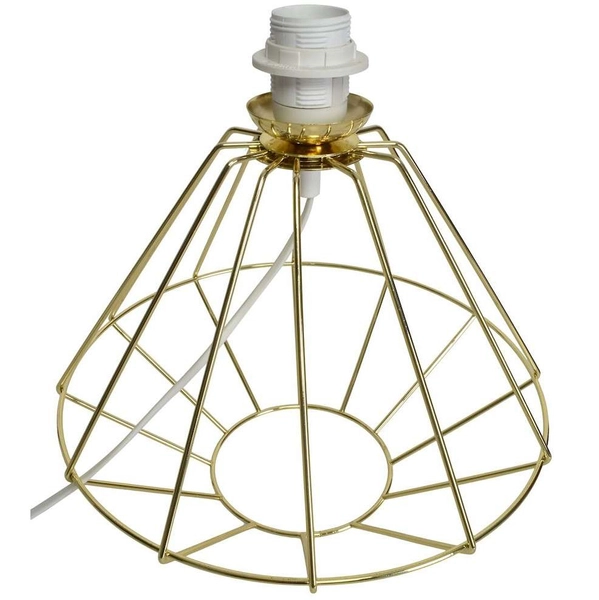 Biurkowa LAMPA stojąca LUPO MLP6268 Milagro druciana LAMPKA stołowa klatka metalowa złota