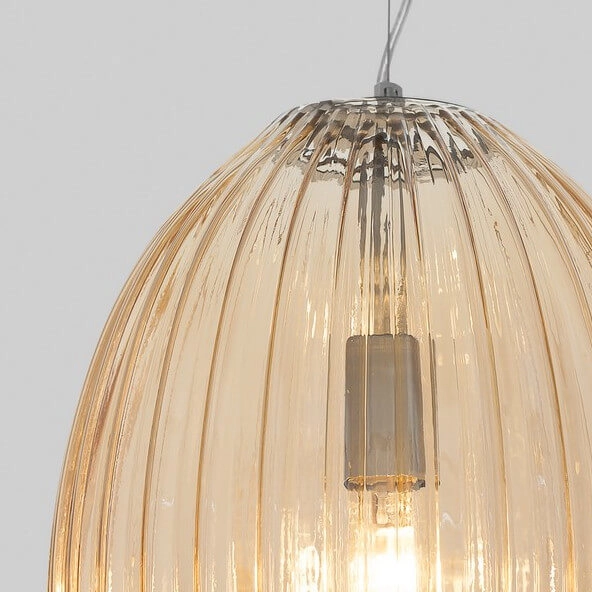 Jadalniana lampa wisząca AYAPEL LE41888 bursztynowy srebrny