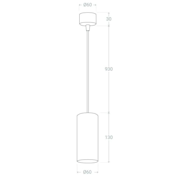 Metalowa lampa wisząca Echo ABR-ZSC-GU10 Abruzzo tuba czarny