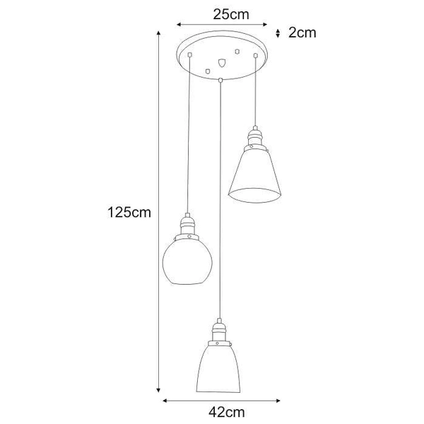 LAMPA industrialna Samanta K-8036B-3 Kaja wisząca OPRAWA metalowy ZWIS kaskada czarna przezroczysta