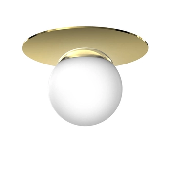 Loftowy plafon gabinetowy Plato kula ball lampa biała złota