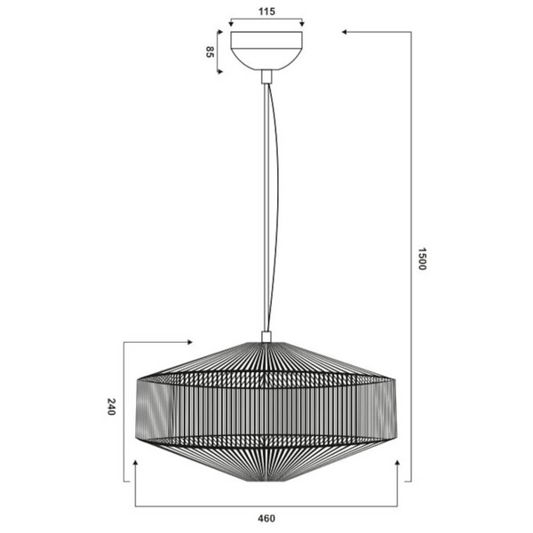 Sypialniana lampa zwisająca SVEA 364700144 Trio boho bawełniana beżowa