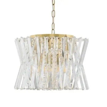 Kryształowa wisząca lampa MELUNTO LE45151 glamour na łańcuchu złota