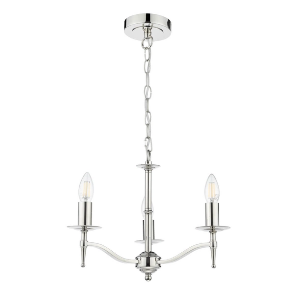 Potrójna lampa wisząca Marble MAR5338-EH Dar Lighting do kuchni na łańcuchu srebrna