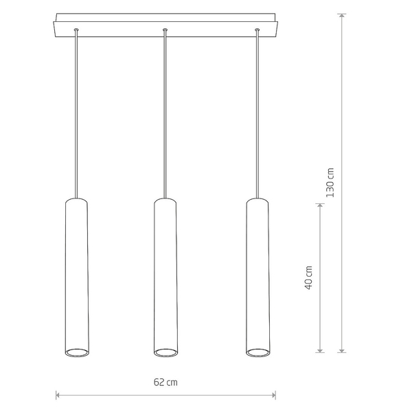 Wisząca lampa loftowa Eye 6481 metalowe tuby na listwie białe