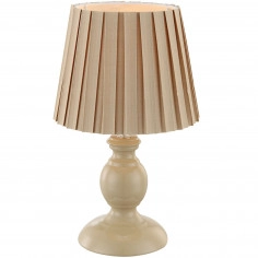 Klasyczna LAMPA stołowa METALIC 21690 Globo abażurowa LAMPA nocna beżowa