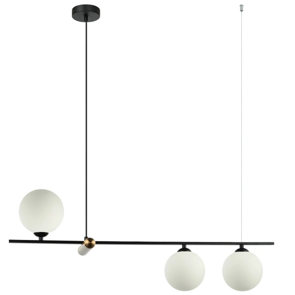 Modernistyczna LAMPA wisząca BARLETTA PND-76540-3-BK Italux szklane kule zwis do salonu czarny