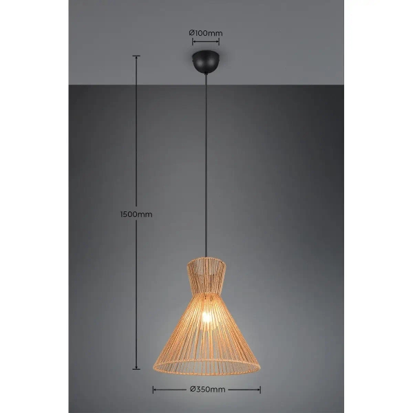Wisząca lampa ekologiczna ROSALIE R36191036 czarny brązowy