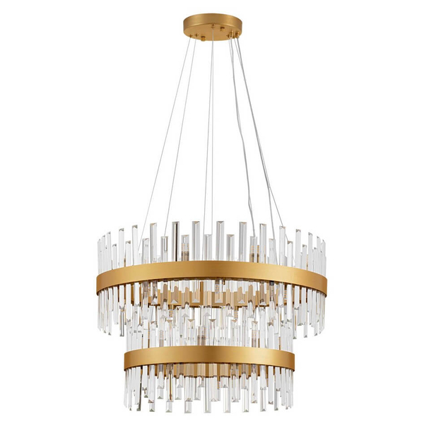 Lampa zwisająca CHOLULA LE44722 ringi do sypialni złota przezroczysta