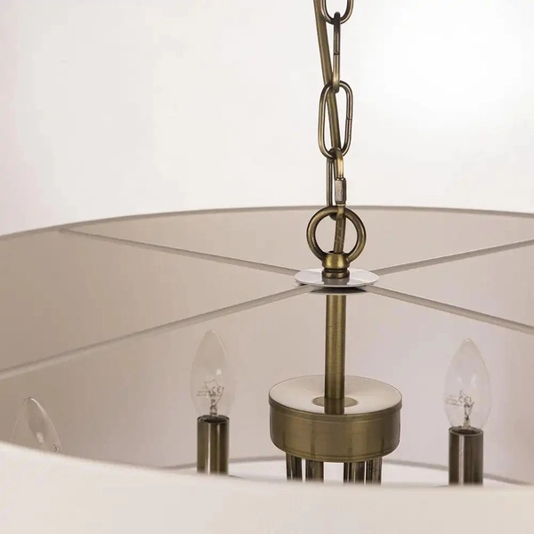 Klasyczna LAMPA wisząca ABU DHABI P06871BR-WH Cosmolight okrągły zwis do sypialni biały