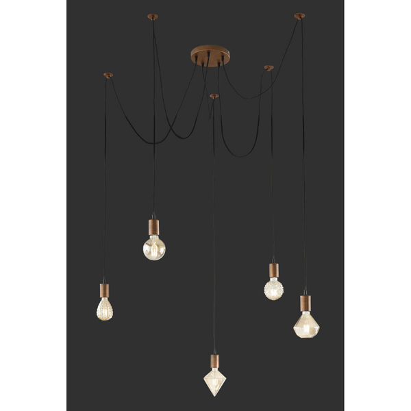 Zwieszana lampa salonowa CORD 310100562 Trio pająk miedziany czarny