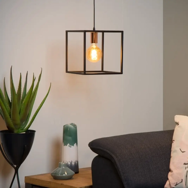 Wisząca lampa ARTHUR 08424/01/30 Lucide nad stół czarny miedziany