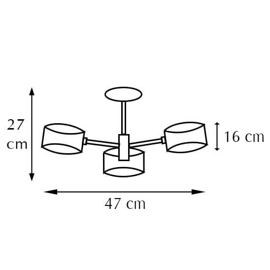 Druciana lampa sufitowa 1097/3 BL TR nad łóżko czarna złota